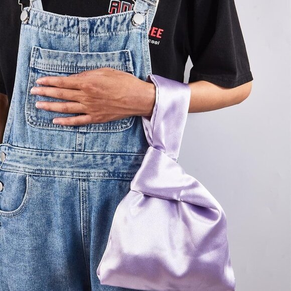 Clutch Handbag Satin Mini Purse Small Wristlet for Wedding Party Formal Use - Picture 4 of 6